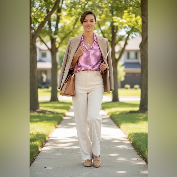 Ralph Lauren Women’s Silk Stripe Blouse Size 12 - Picture 6 of 6